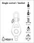 Imagen de Motón simple giratorio con arraigo - Mininox 20