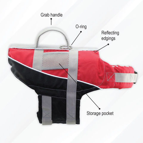 Imagen de Chaleco salvavidas para perro, talla M, 10-20 kg,